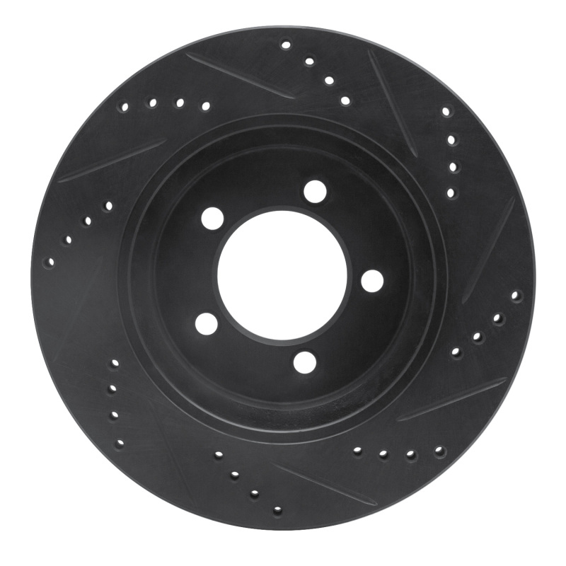 Ford Explorer Brake Rotor (1) - Front Left - R1 Concepts - Drilled & Slotted - Black - `02-`05